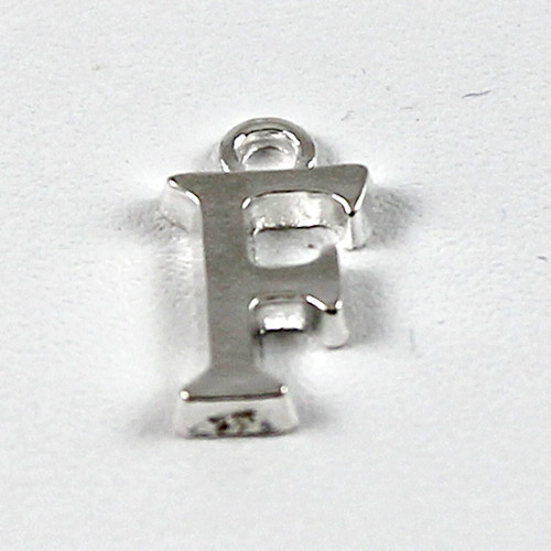 Letter "F" Charm - Silver Plate