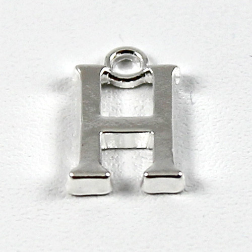 Letter "H" Charm - Silver Plate