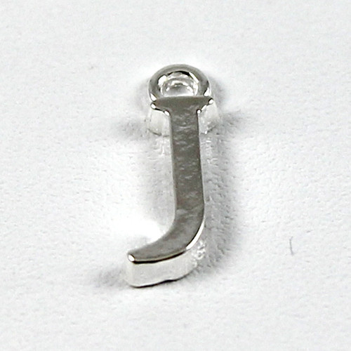 Letter "J" Charm - Silver Plate