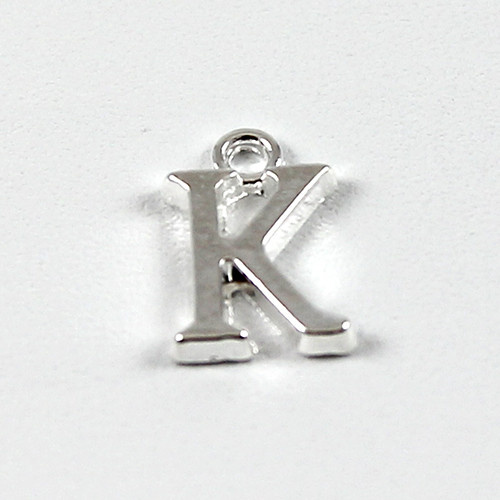 Letter "K" Charm - Silver Plate
