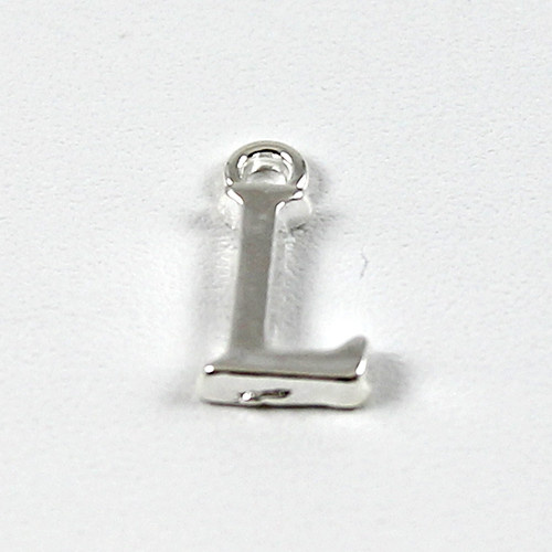 Letter "L" Charm - Silver Plate