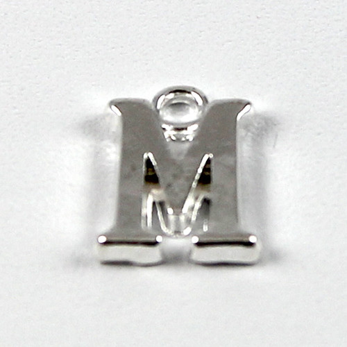 Letter "M" Charm - Silver Plate
