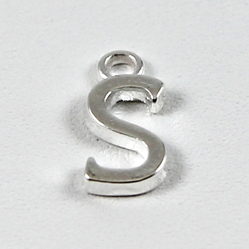 Letter "S" Charm - Silver Plate