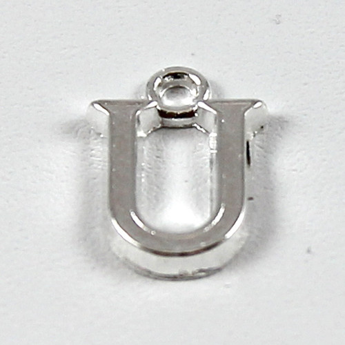 Letter "U" Charm - Silver Plate
