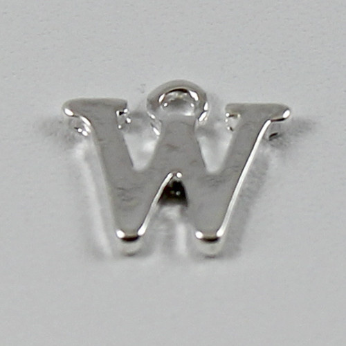 Letter "W" Charm - Silver Plate
