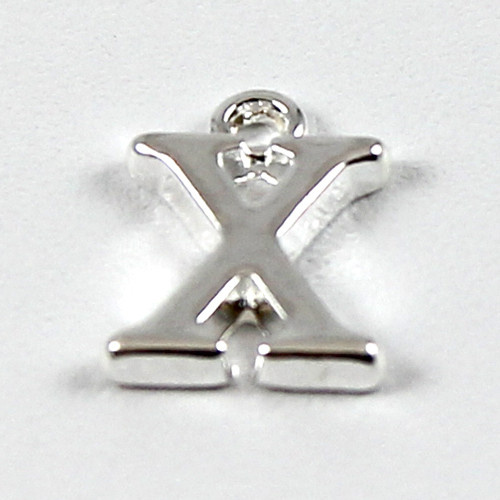 Letter "X" Charm - Silver Plate