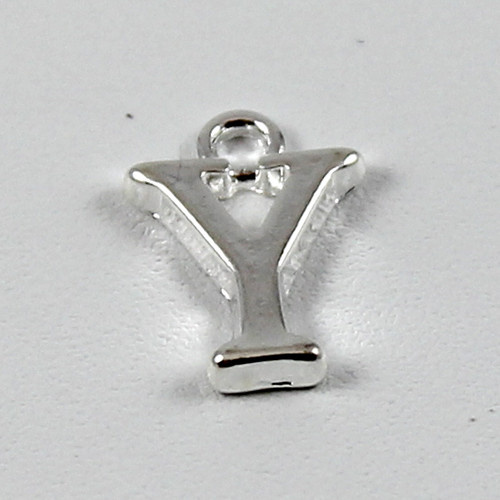 Letter "Y" Charm - Silver Plate