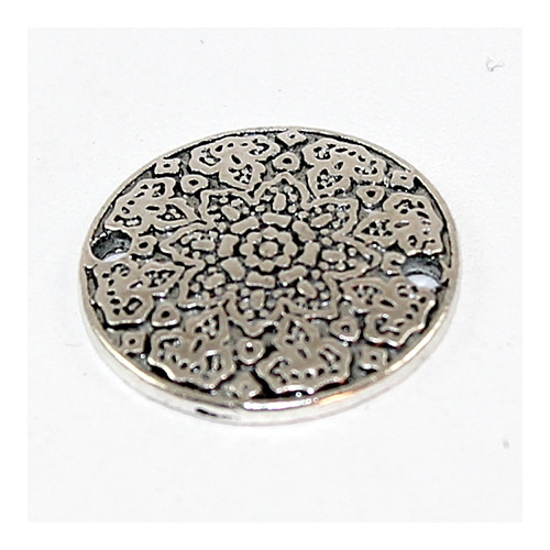 Flower Connector - Antique Silver