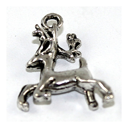 Reindeer Charm - Antique Silver - 2 Pieces