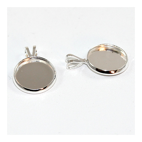 12mm Cabochon Setting Pendant - Silver Plated