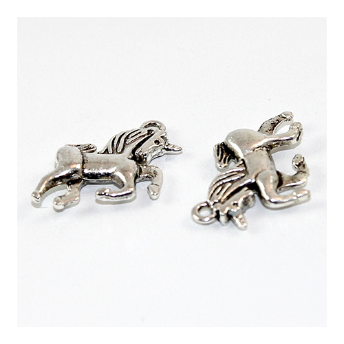 Unicorn Charm - Antique Silver