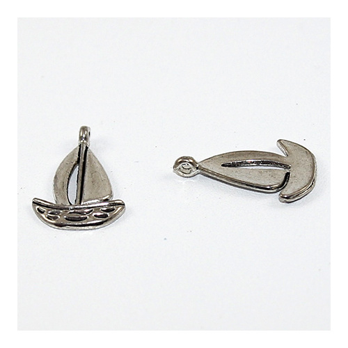 Sailing Boat Charm - Antique Silver