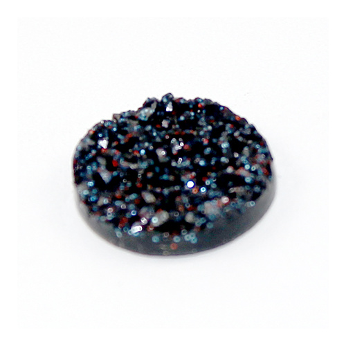 18mm "Druzy" Resin Cabochon - Black Glitter