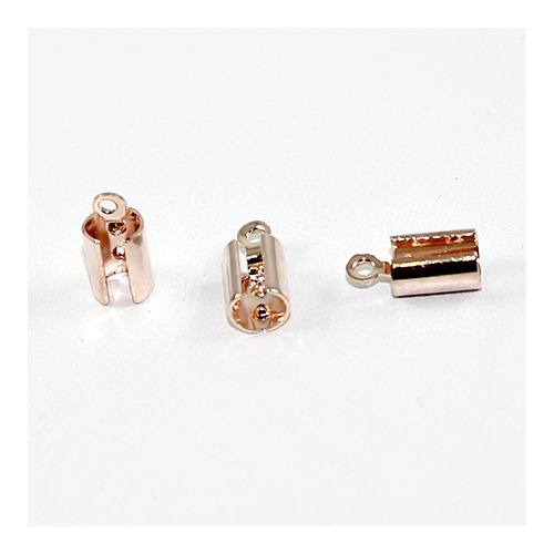 5mm Round Thonging End - Rose Gold Plated