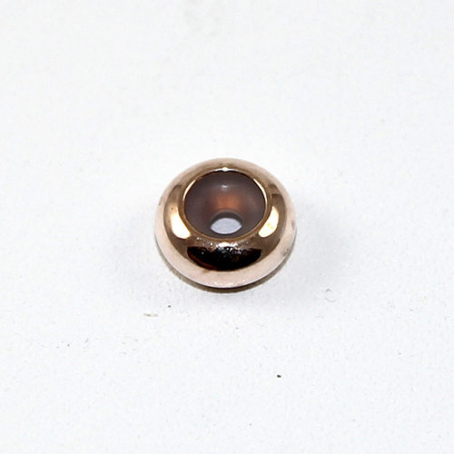 8mm Flat Round Spacer Bead with Silicone Core - Rose Gold
