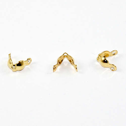 4mm Calotte Cover with 2 Closed Loops - Gold Plated - 20 Pack