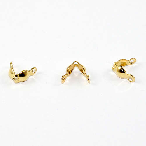 4mm Calotte Cover with 2 Closed Loops - Gold Plated
