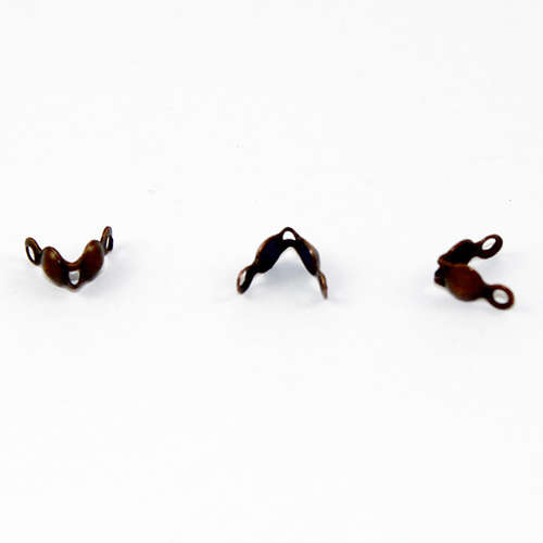4mm Calotte Cover with 2 Closed Loops - Antique Copper Plated