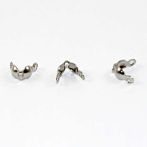 4mm Calotte Cover with 2 Closed Loops - Antique Silver Plated