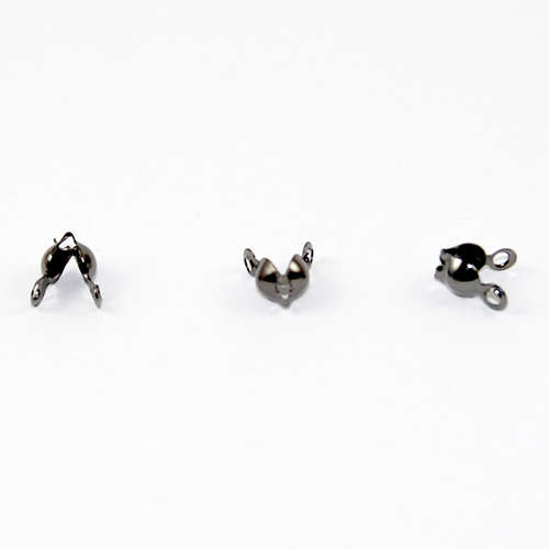 4mm Calotte Cover with 2 Closed Loops - Gunmetal