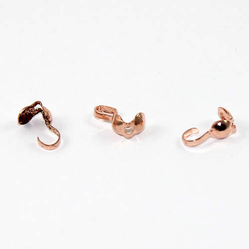 4mm Calotte Cover with Folding Loop - Rose Gold