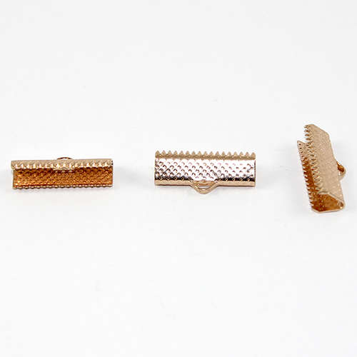 20mm Patterned Ribbon Crimp - Rose Gold