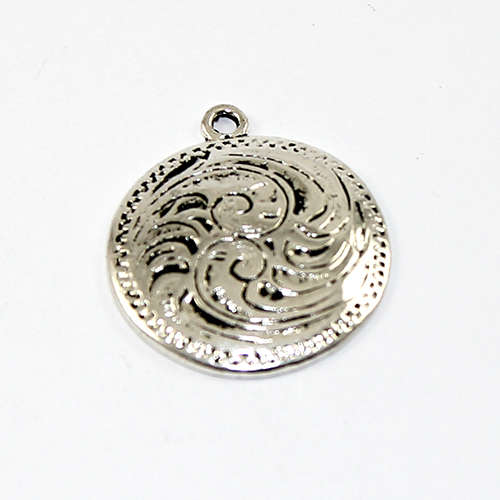 Paisley Swirl 28mm Pendant - Antique Silver Plated