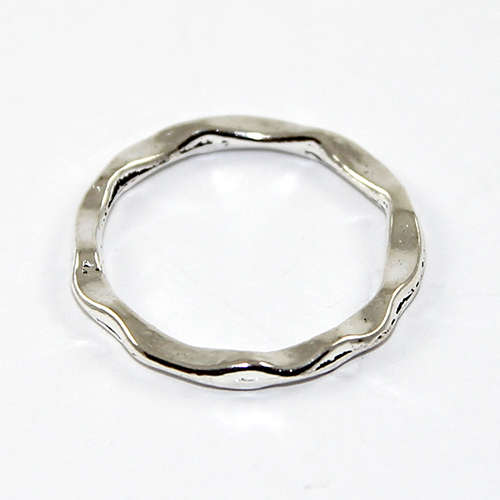 Hammered Solid Circle - Antique Silver Plated