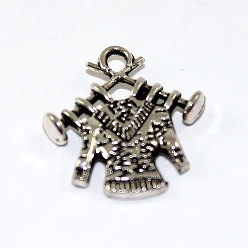 Knitting Sweater 19mm Charm - Antique Silver Plated