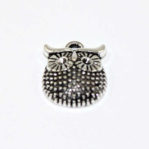 Owl 16mm Charm - Antique Silver Plated