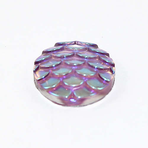 12mm Mermaid / Fish / Dragon Scale Dome Cabochon - Vitrail Light