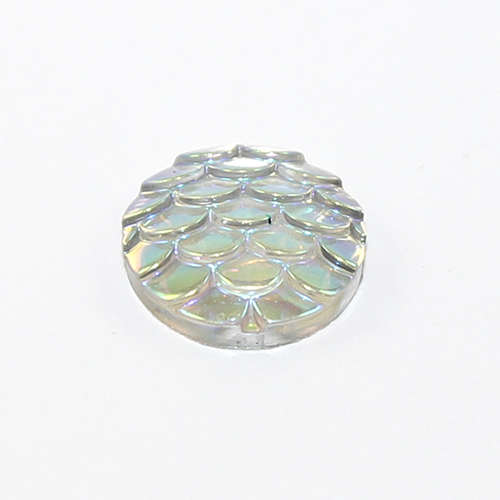 12mm Mermaid / Fish / Dragon Scale Dome Cabochon - Moonlight