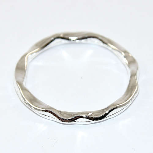 24mm Hammered Circle Ring  - Silver