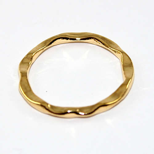24mm Hammered Circle Ring  - Gold