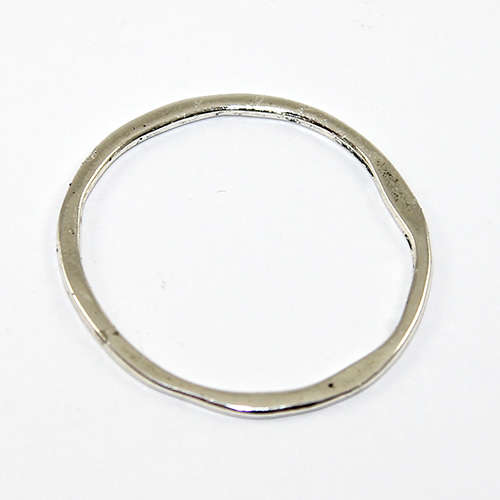 32mm Twisted Circle Ring  - Antique Silver