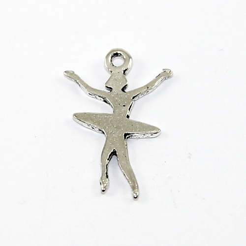 Ballerina Charm - Antique Silver