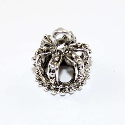 3D Crown Charm - Antique Silver