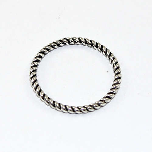 18mm Striped Closed Ring - Antique Silver