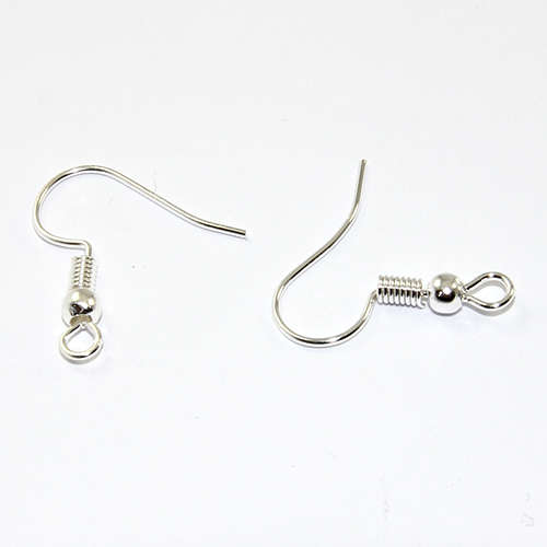 French Hook with Ball - Pair - Silver