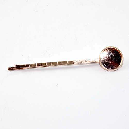 12mm Cabochon Setting Bobby Pin - Rose Gold