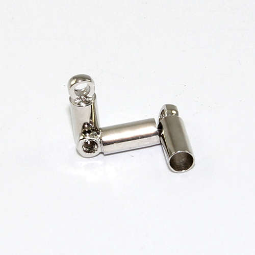 3mm Copper Cord End - Glue in - Antique Silver