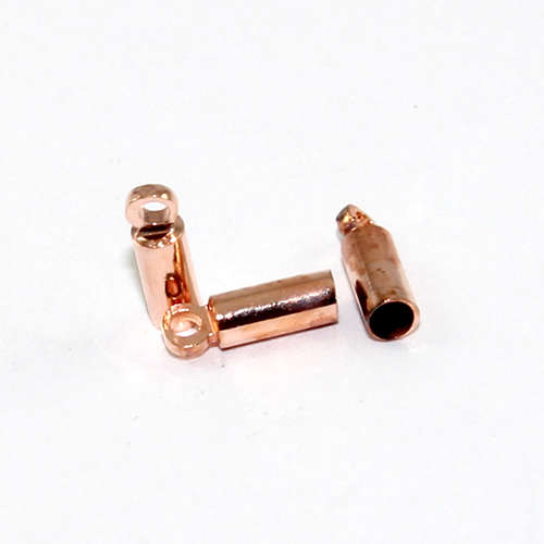 2.5mm Copper Cord End - Glue in - Rose Gold