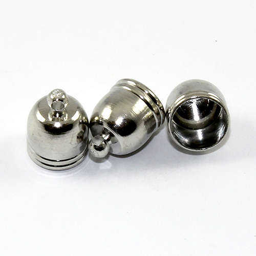10mm Cord End - Glue in - Antique Silver