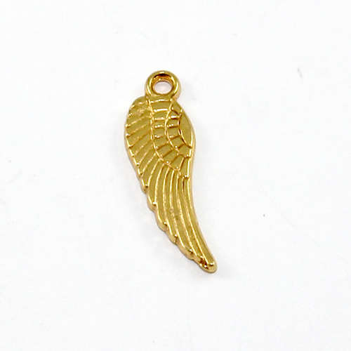 17mm Angel Wing Charm - Bright Gold