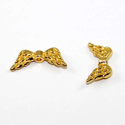 Angel Wing Bead - Bright Gold