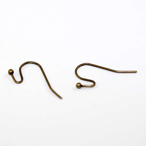 Small Pendant Ear Wires - Pair - Antique Bronze