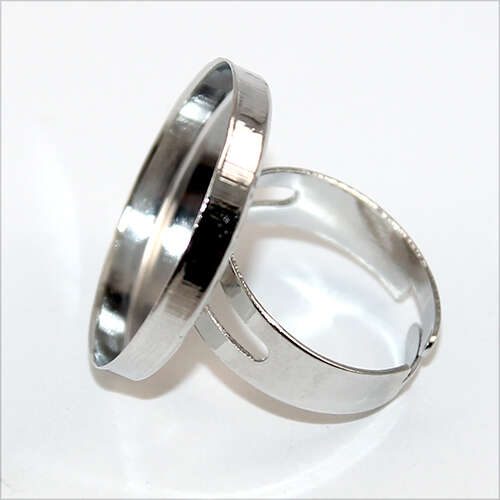 25mm Cabochon Adjustable Ring Setting - Platinum