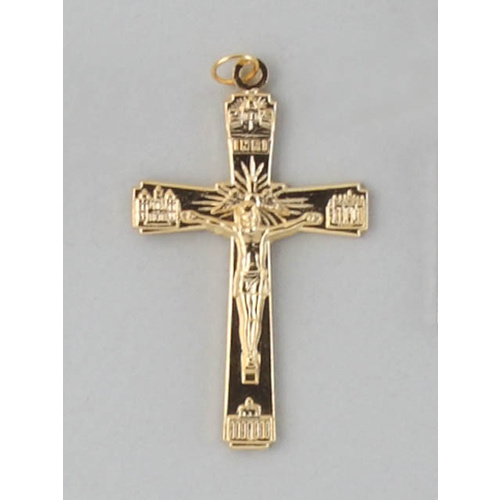 Crosses & Crucifixes - 4 Basilica Crucifix 50mm - Gold Plate