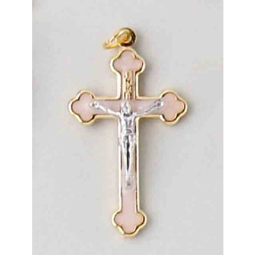 Crosses & Crucifixes - Crucifix - Pink Enamel 