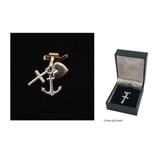 Crosses & Crucifixes - Faith, Hope & Charity - 15mm - Sterling Silver